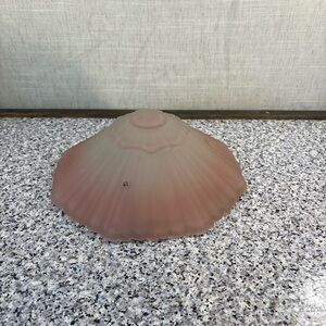 Vintage Art Deco PINK Frosted Glass Ceiling Light Shade 3 Chain Holes